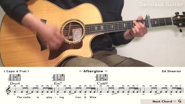 [Guitar Only ver.] Afterglow - Ed Sheeran / Guitar Cover / Sheet Music / Chords / Lyrics смотреть онлайн