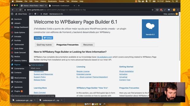 Tutorial WPBakery Page Builder para WordPress en Español 2020 - 1/8: Instalación y configuración смотреть онлайн