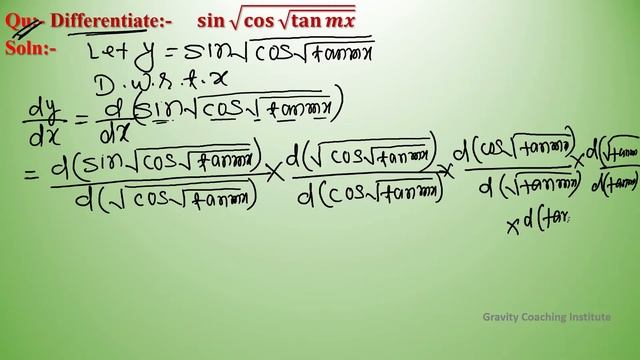 Q114 | Differentiate sin√(cos√(tanmx)) смотреть онлайн