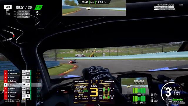 Assetto Corsa Competizione race McLaren GT3 at Watkins Glen, starting last ACC controller gamepad смотреть онлайн
