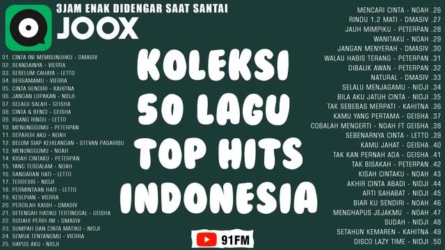 [JOOX] 50 Lagu Pop Hits Indonesia 2000an - NOAH,Dmasiv,Letto,Vierra,Geisha,Kahitna,Nidji,Peterpan смотреть онлайн