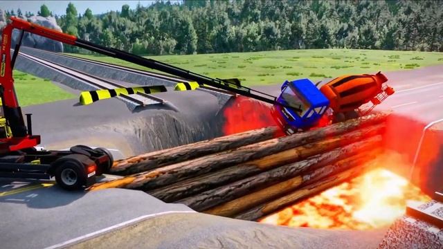 DACIA, VOLSKWAGEN, FORD, BMW COLOR POLICE CARS TRANSPORTING WITH TRUCKS - BeamNG.drive смотреть онлайн