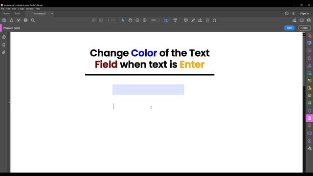 Change color of Text Field when text is entered using Adobe Acrobat смотреть онлайн