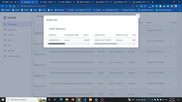 Laravel Ecommerce Order view with modal | E-commerce Project | Class 24 смотреть онлайн