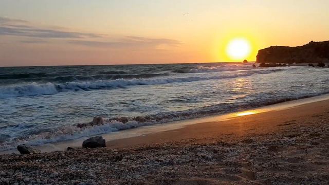 Рассвет на Генеральских пляжах. Азовское море. Крым. смотреть онлайн