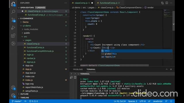 Class Component, How to update state with example of incrementing count, constructor, setState usag смотреть онлайн
