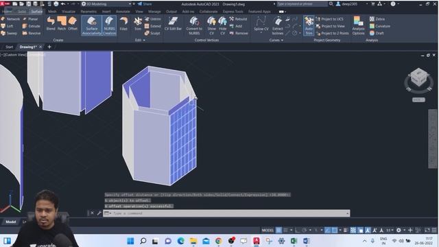 How to use Offset and Project Geometry in Surface Modeling in AutoCAD | Offset and Project Geometry смотреть онлайн