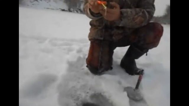 Зимняя рыбалка в пасмурный день. хороший клев. смотреть онлайн