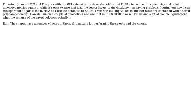GIS: Running database operations against a stored GIS geometry смотреть онлайн