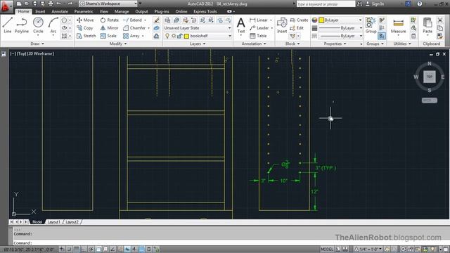 AutoCAD 2012 Introduction Training-0904 Rectangular array смотреть онлайн