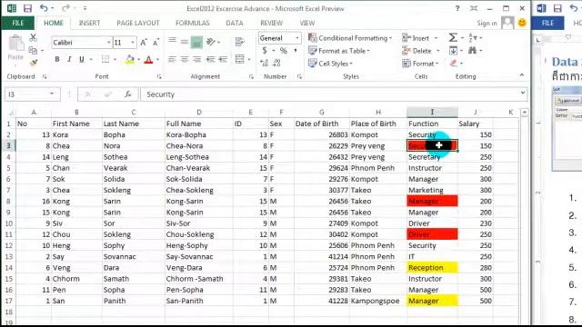 រៀន Advance Excel | Part26 - Data sort cell color смотреть онлайн