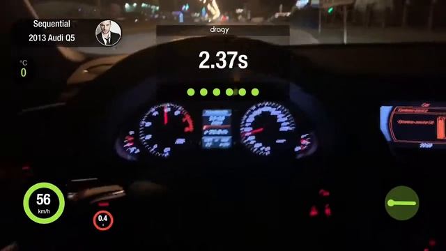 Audi Q5 2.0 tfsi 0-100 acceleration Dragy. Разгон смотреть онлайн