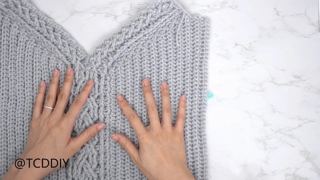 How to Crochet: Cable Stitch V Neck Sweater | Pattern & Tutorial DIY смотреть онлайн