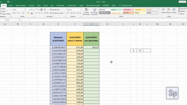 Genera NÚMEROS ALEATORIOS con decimales y sin decimales en Excel смотреть онлайн