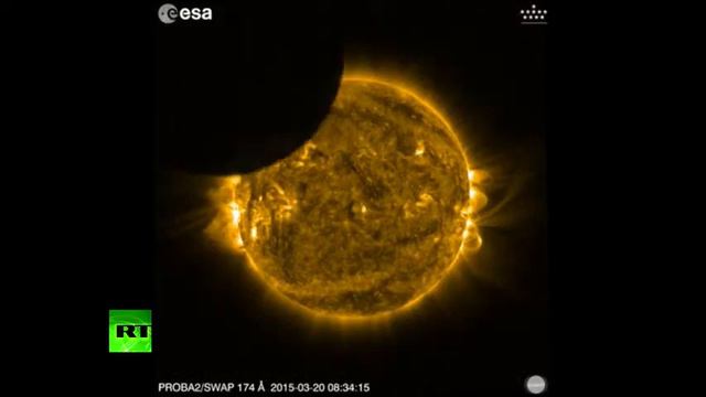 RAW Solar Eclipse 2015 seen from orbit Proba 2 minisatellite footage YouTube смотреть онлайн