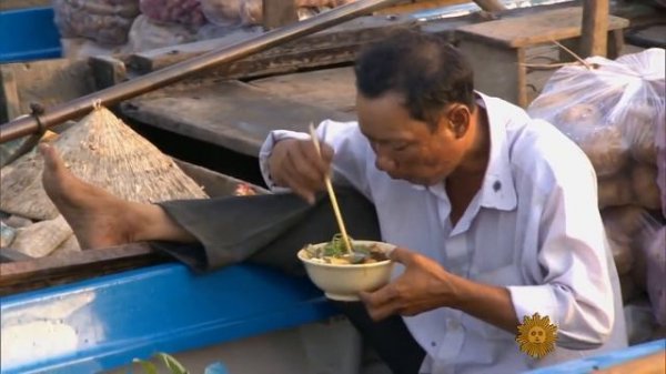 The Mekong Delta's floating marketplace