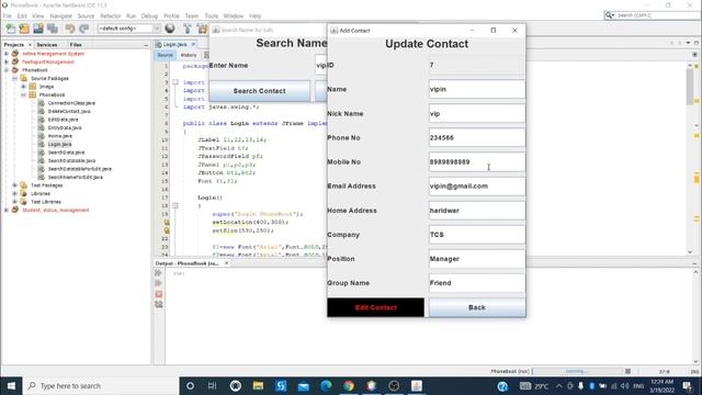 1/10 - PhoneBook Management System | Java Project | NetBeans MySQL | Without Drag and Drop смотреть онлайн
