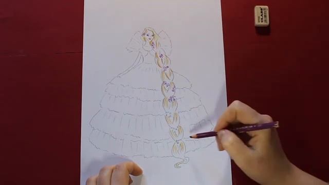 Рапунцель Tangled Простые рисунки для срисовки карандашом Для начинающих Sketch of princes смотреть онлайн