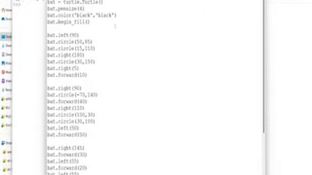 Drawing Bat Using Python смотреть онлайн