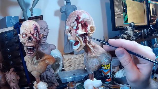 Sculpting a Zombie from Monster Clay Part 4 - Painting Zombies смотреть онлайн