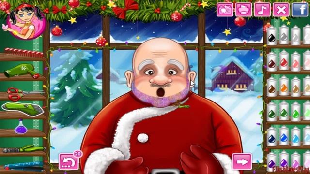 Santa Games Online - Santa Haircut game смотреть онлайн