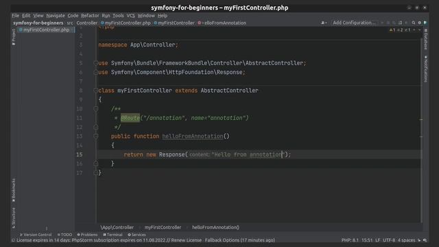 Symfony 6 - How to create controller using IDE? смотреть онлайн