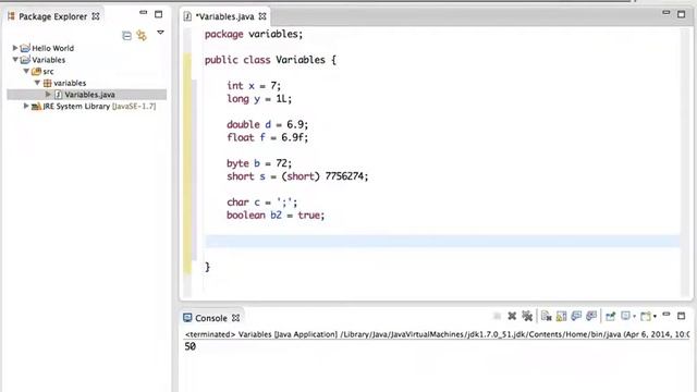 Java Basics Tutorial #2: Variables and Primitive Data Types смотреть онлайн