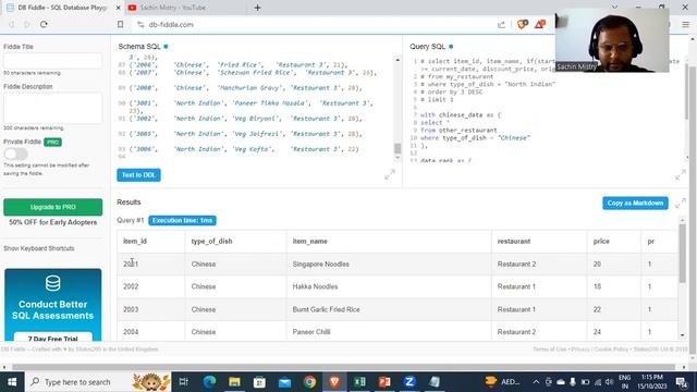 Pricing Analytics using SQL | Data Analytics | Restaurant Business | DB Fiddle - Free SQL Playgroun смотреть онлайн