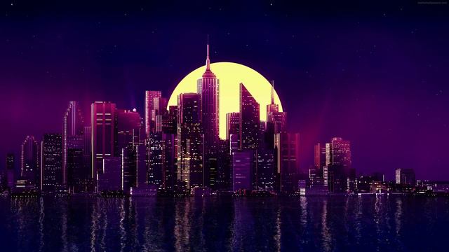 Reflection Night City live wallpaper смотреть онлайн
