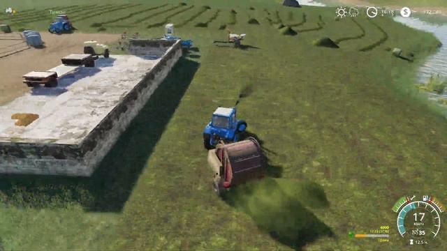 Вывозим брус с лесопилки и заготовка травы и сена // Простоквашино ч.16 // Farming simulator 19 смотреть онлайн
