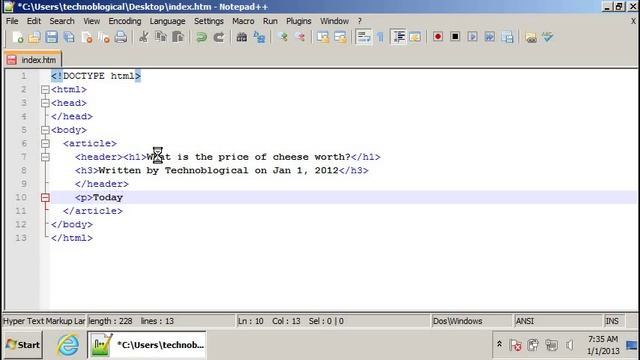 Learn HTML code: header tag смотреть онлайн