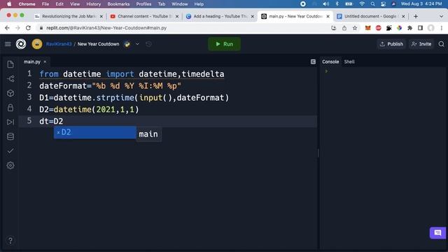 New Year Countdown | Python Program to Print the time left for Next New Year | Grand Assignment - 5 смотреть онлайн