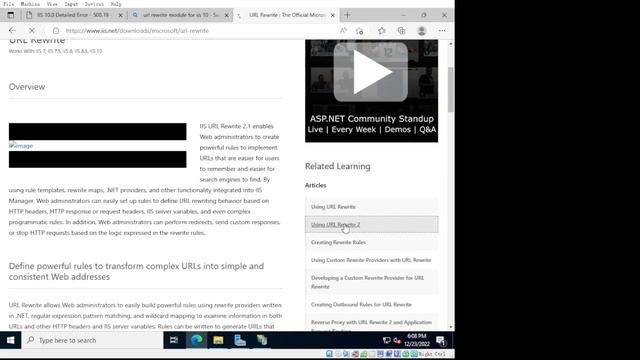 Install URL rewrite module in Windows 2022 for IIS смотреть онлайн