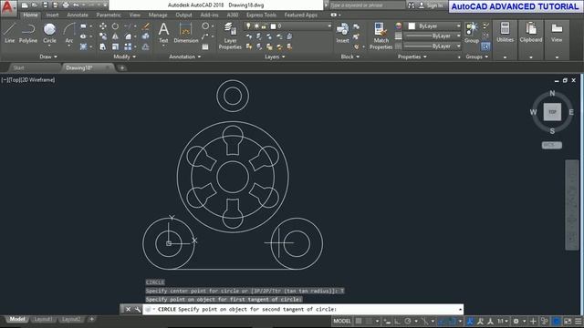 #AutoCAD 2018 EXERCISE TUTORIAL FOR BEGINNERS 18 смотреть онлайн