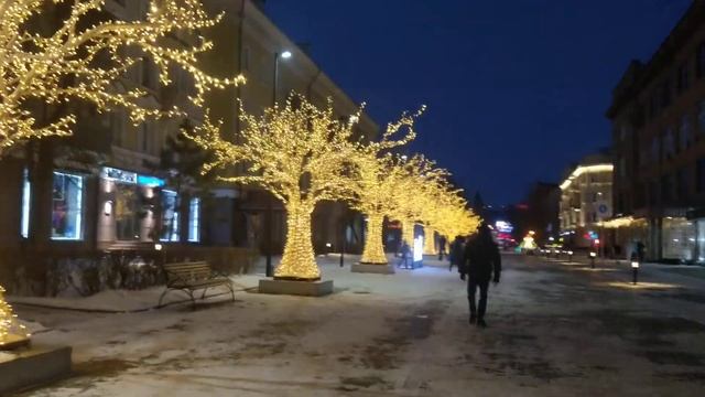 Новогодняя иллюминация в Красноярске. 01.01.2022. смотреть онлайн