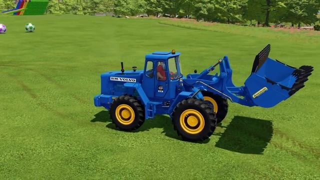 TRANSPORT JCB FASTRAC, FIRE TRUCK & VOLVO LOADER - BARREL TRAP ON PARKOUR! - Farming Simulator 22 смотреть онлайн