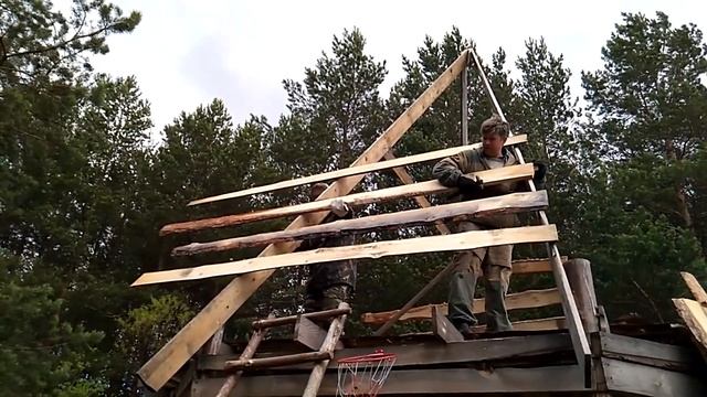 Строим крышу для беседки в Родовом селении Жива - июнь 2018 смотреть онлайн