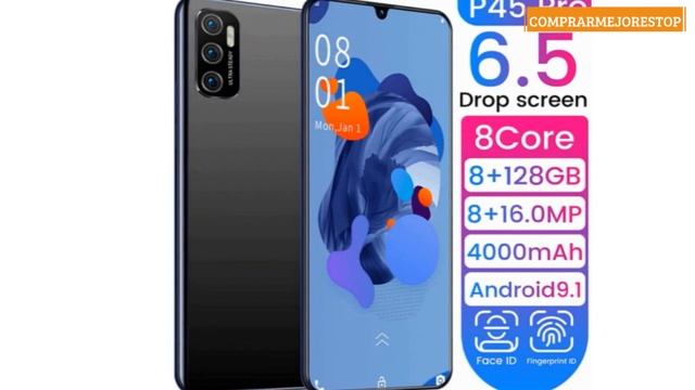 WWJ Telefone Celular, P45Pro 8 + 128 GB FHD Waterdrop Screen Display de 6,5 смотреть онлайн
