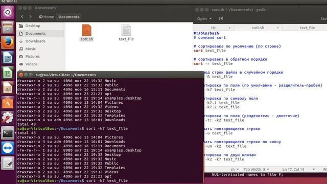 Linux команда sort - сортировка строк текстовых файлов. смотреть онлайн