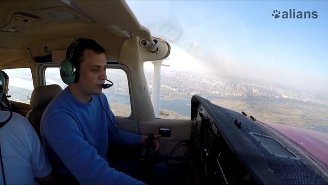Cesna 172. Полет над Красноярском.