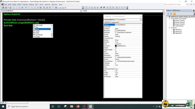 Select Ranges By User form or Registry Function | Excel VBA | смотреть онлайн