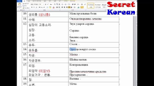 Гинекология 1. Термины на корейском языке смотреть онлайн