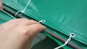 Фиксация тента на крышечку качели.