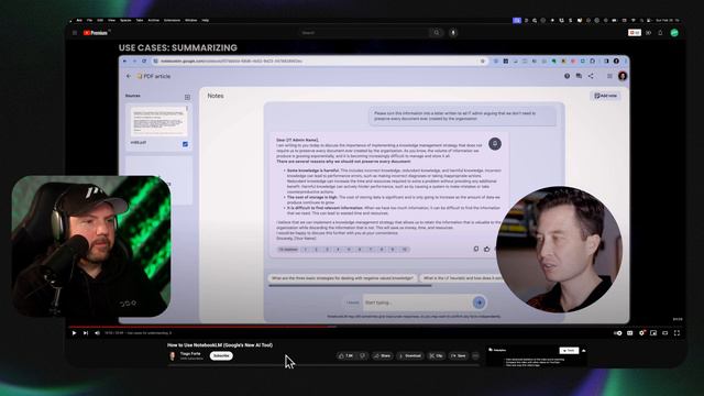 How To Use NotebookLM (Google's New AI Tool) - Tom Solid Reacts To Tiago Forte