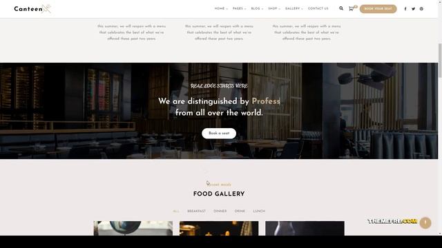 Canteen - Restaurant WordPress Theme food restaurant portfolio Website Builder смотреть онлайн