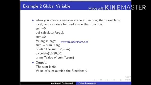 SCOPE OF VARIABLE IN PYTHON смотреть онлайн