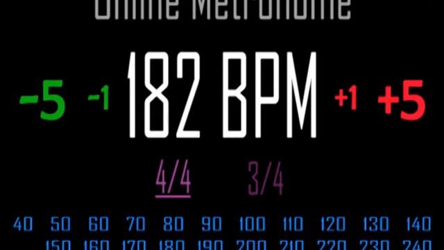 Metronomo Online - Online Metronome - 182 BPM 4/4 смотреть онлайн