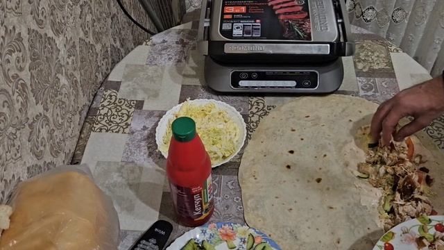 шаурма из курицы. на гриле. смотреть онлайн
