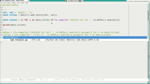 Python in Emacs 0042 - How to scrape a website and filter off the unnecessary data using RegEx смотреть онлайн