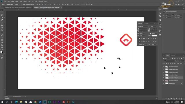 Black Business Card With Red Triangle Shapes in Adobe Photoshop CC 2018 | Storm Brain смотреть онлайн